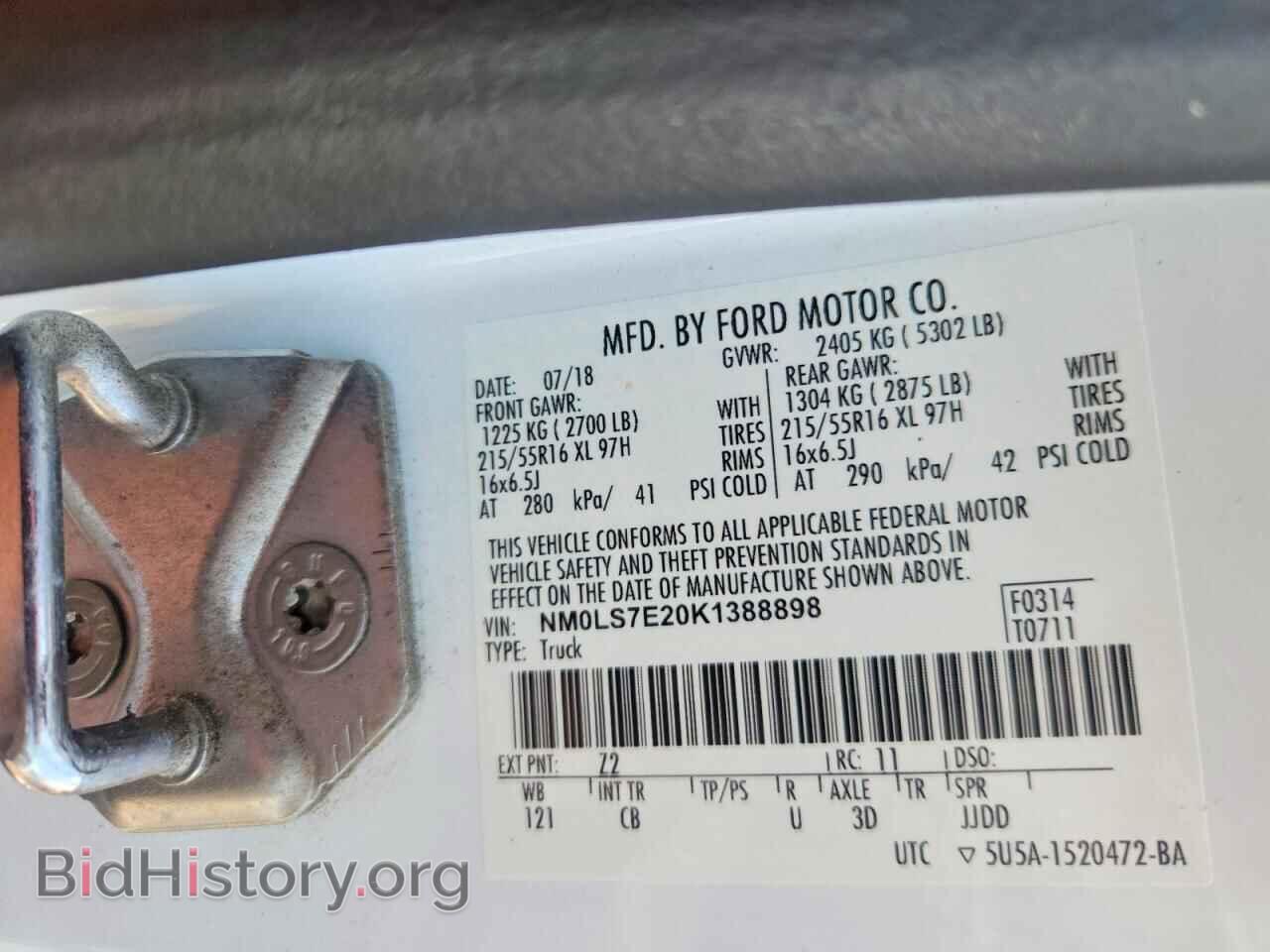 2019 FORD TRANSIT - VIN: NM0LS7E20K1388898 - Photo 13