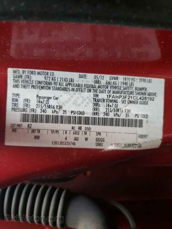 2012 FORD FOCUS - VIN: 1FAHP3F21CL428192 - Photo 10