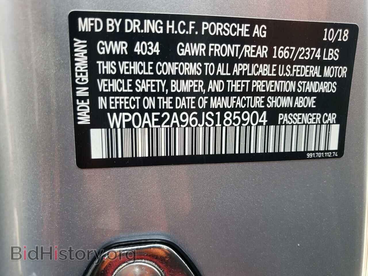 2018 PORSCHE 911 - VIN: WP0AE2A96JS185904 - Фото 13