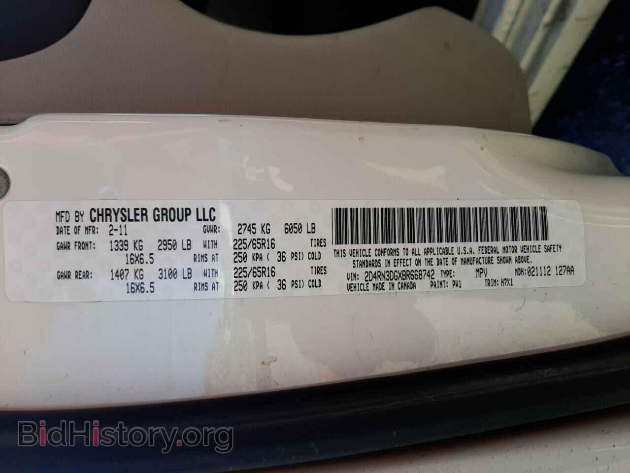 2011 DODGE CARAVAN - VIN: 2D4RN3DGXBR668742 - Фото 10