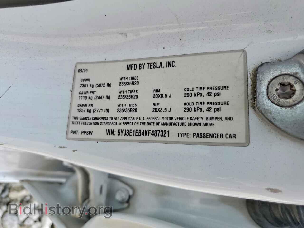2019 TESLA MODEL 3 - VIN: 5YJ3E1EB4KF487321 - Photo 12