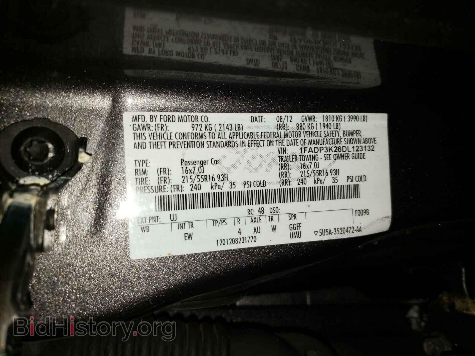 2013 FORD FOCUS - VIN: 1FADP3K26DL123132 - Фото 10