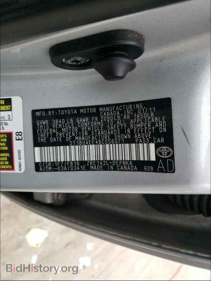 2011 TOYOTA COROLLA - VIN: 2T1BU4EE4BC556071 - Фото 10