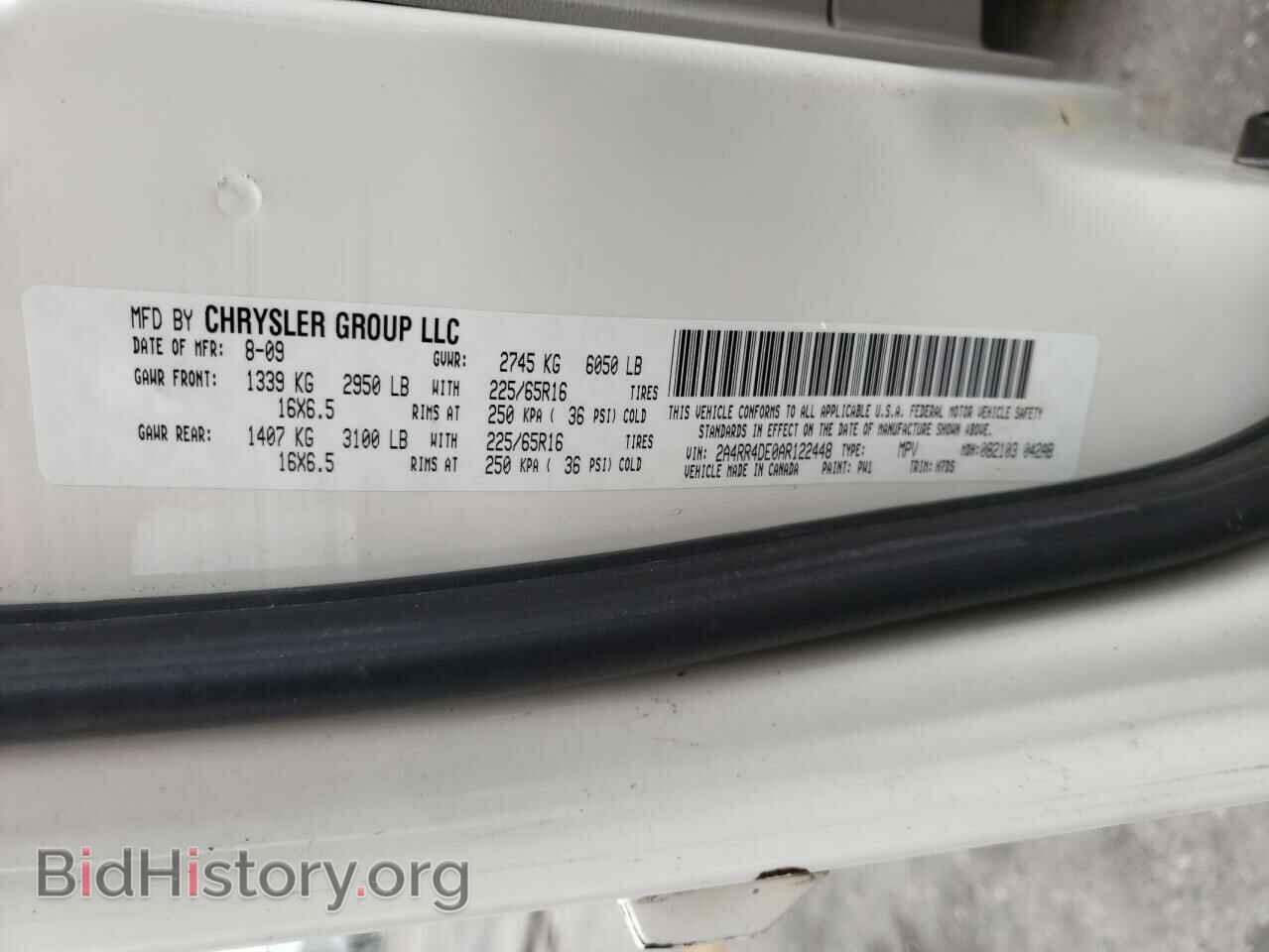 2010 CHRYSLER MINIVAN - VIN: 2A4RR4DE0AR122448 - Фото 10