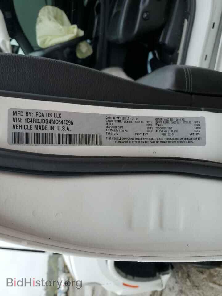 2021 DODGE DURANGO - VIN: 1C4RDJDG4MC644596 - Фото 10