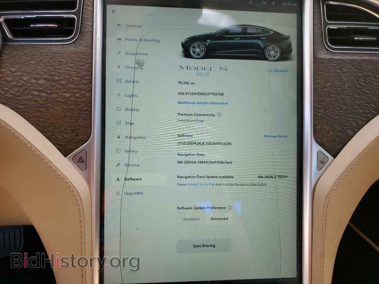 2012 TESLA MODEL S - VIN: 5YJSA1DN3CFP02708 - Photo 9