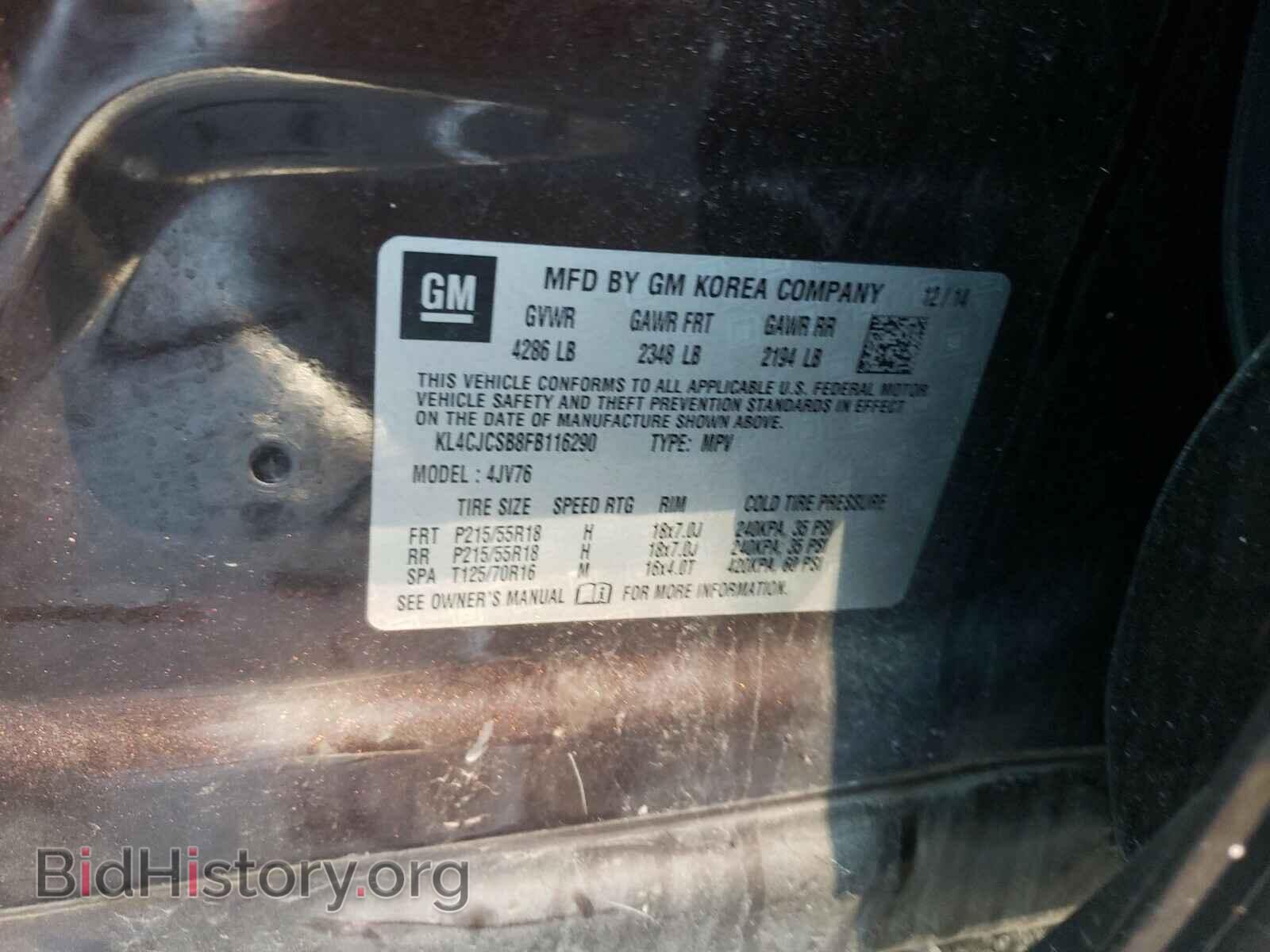 2015 BUICK ENCORE - VIN: KL4CJCSB8FB116290 - Photo 10