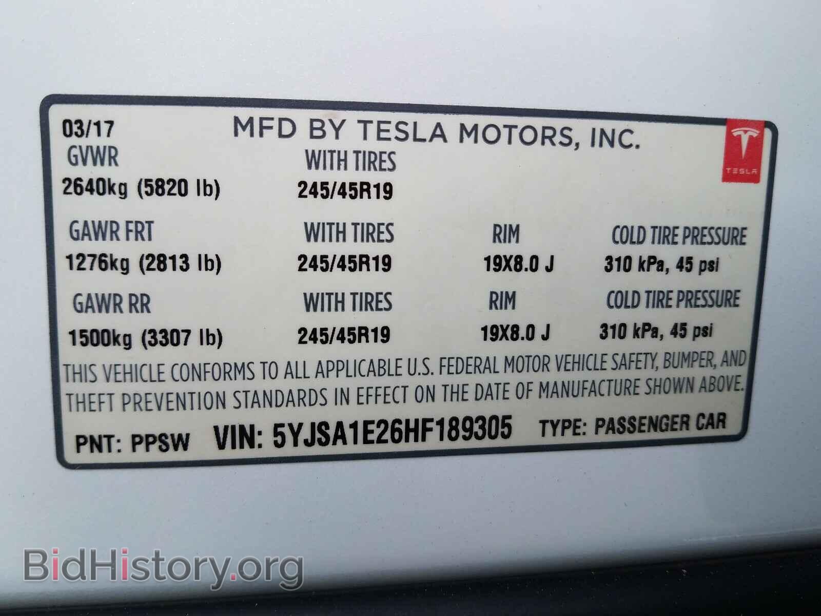 2017 TESLA MODEL S - VIN: 5YJSA1E26HF189305 - Photo 10