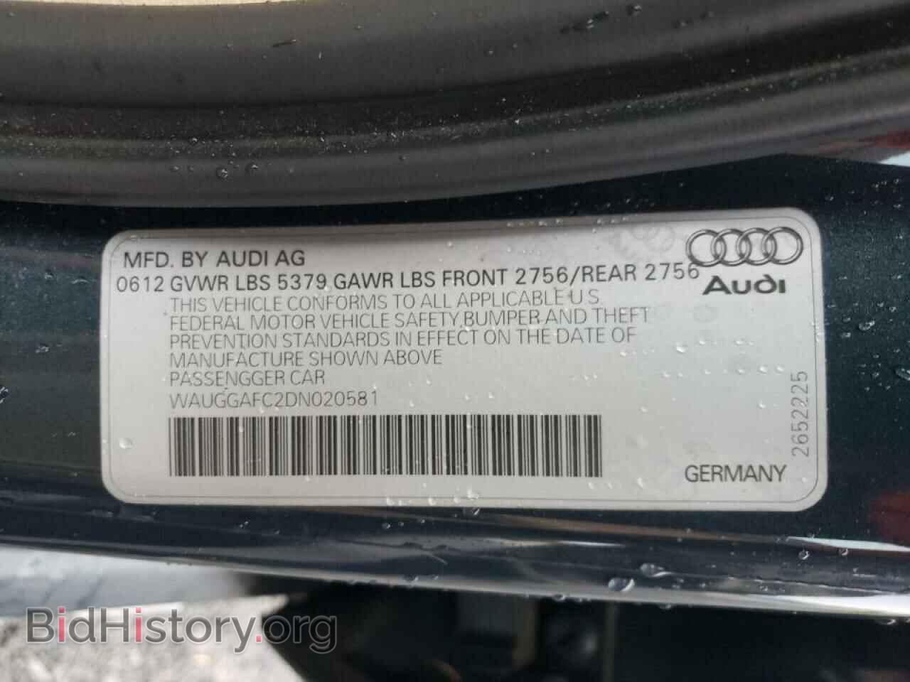 2013 AUDI A6 - VIN: WAUGGAFC2DN020581 - Фото 10