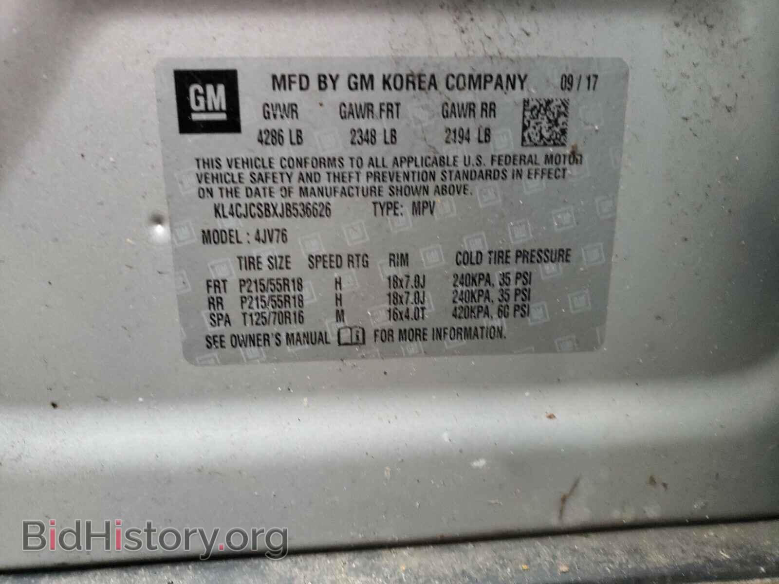 2018 BUICK ENCORE - VIN: KL4CJCSBXJB536626 - Photo 10