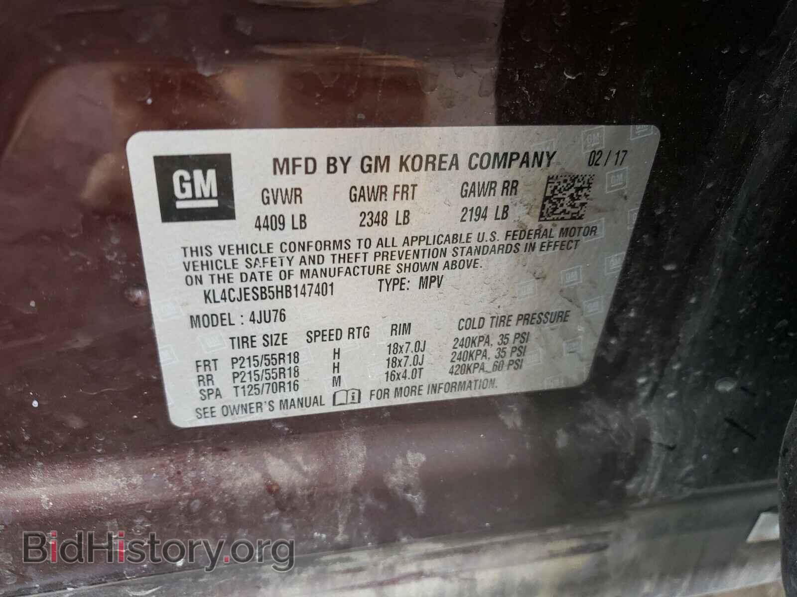 2017 BUICK ENCORE - VIN: KL4CJESB5HB147401 - Photo 10