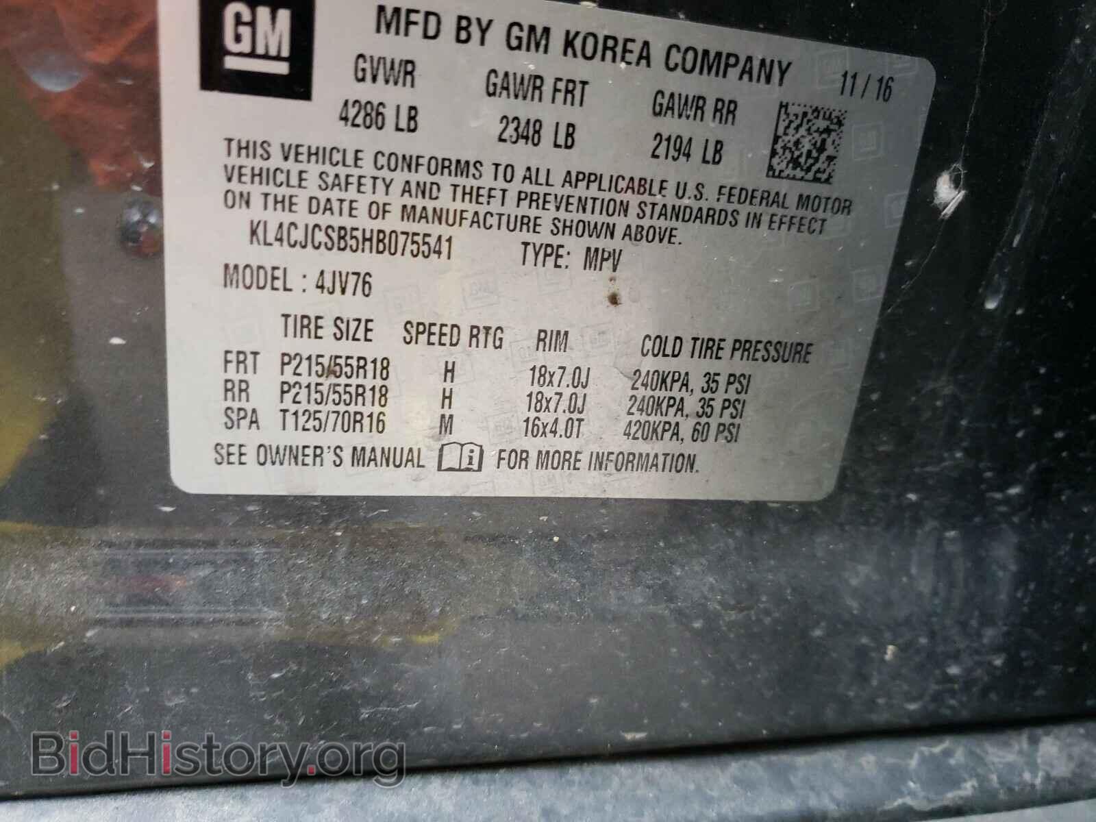 2017 BUICK ENCORE - VIN: KL4CJCSB5HB075541 - Photo 10