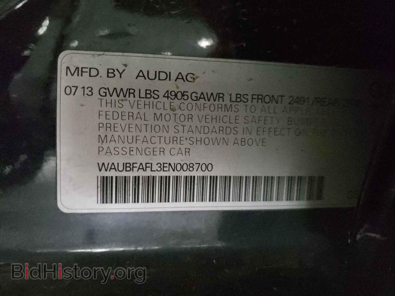 2014 AUDI A4 - VIN: WAUBFAFL3EN008700 - Фото 10