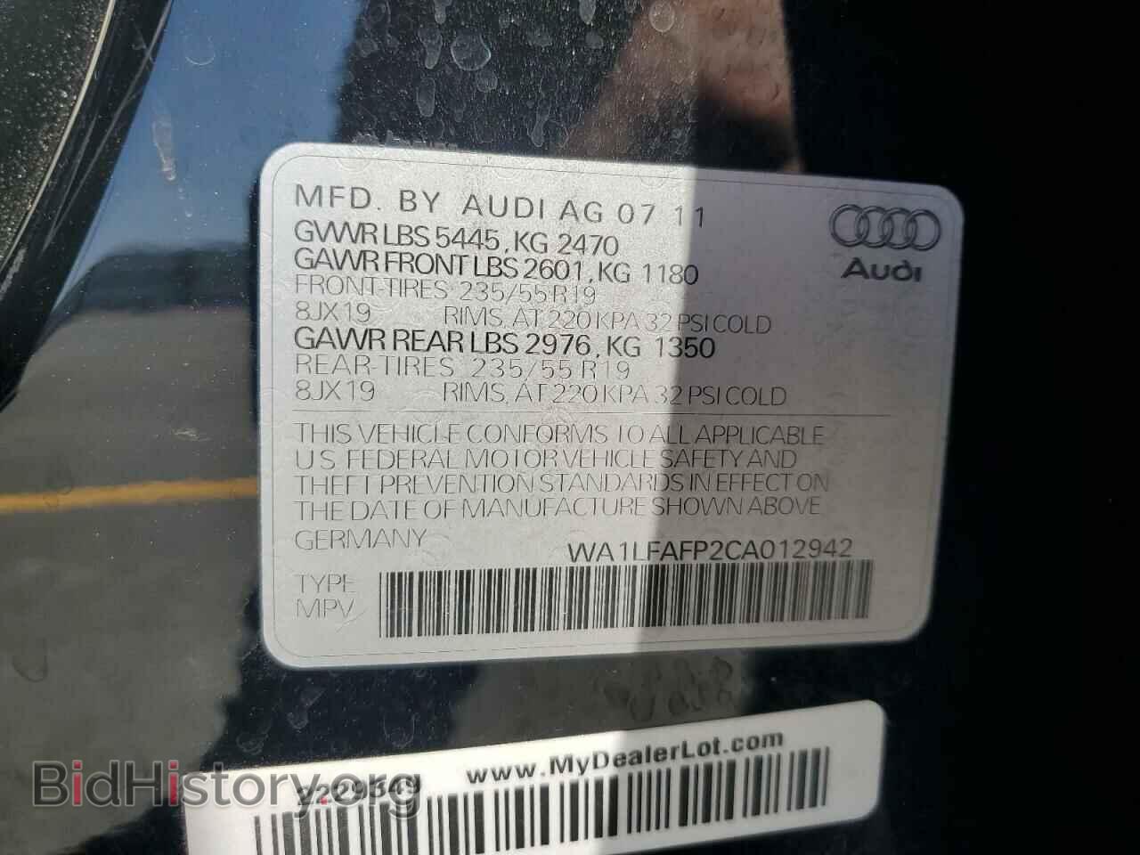 2012 AUDI Q5 - VIN: WA1LFAFP2CA012942 - Фото 14