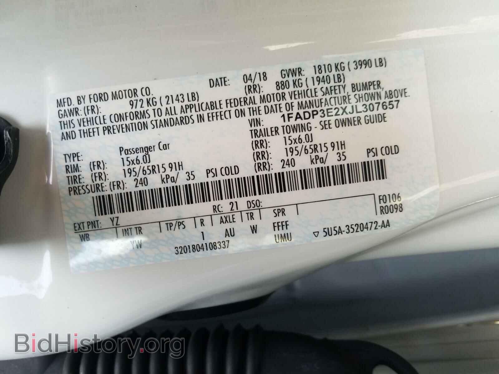 2018 FORD FOCUS - VIN: 1FADP3E2XJL307657 - Photo 10