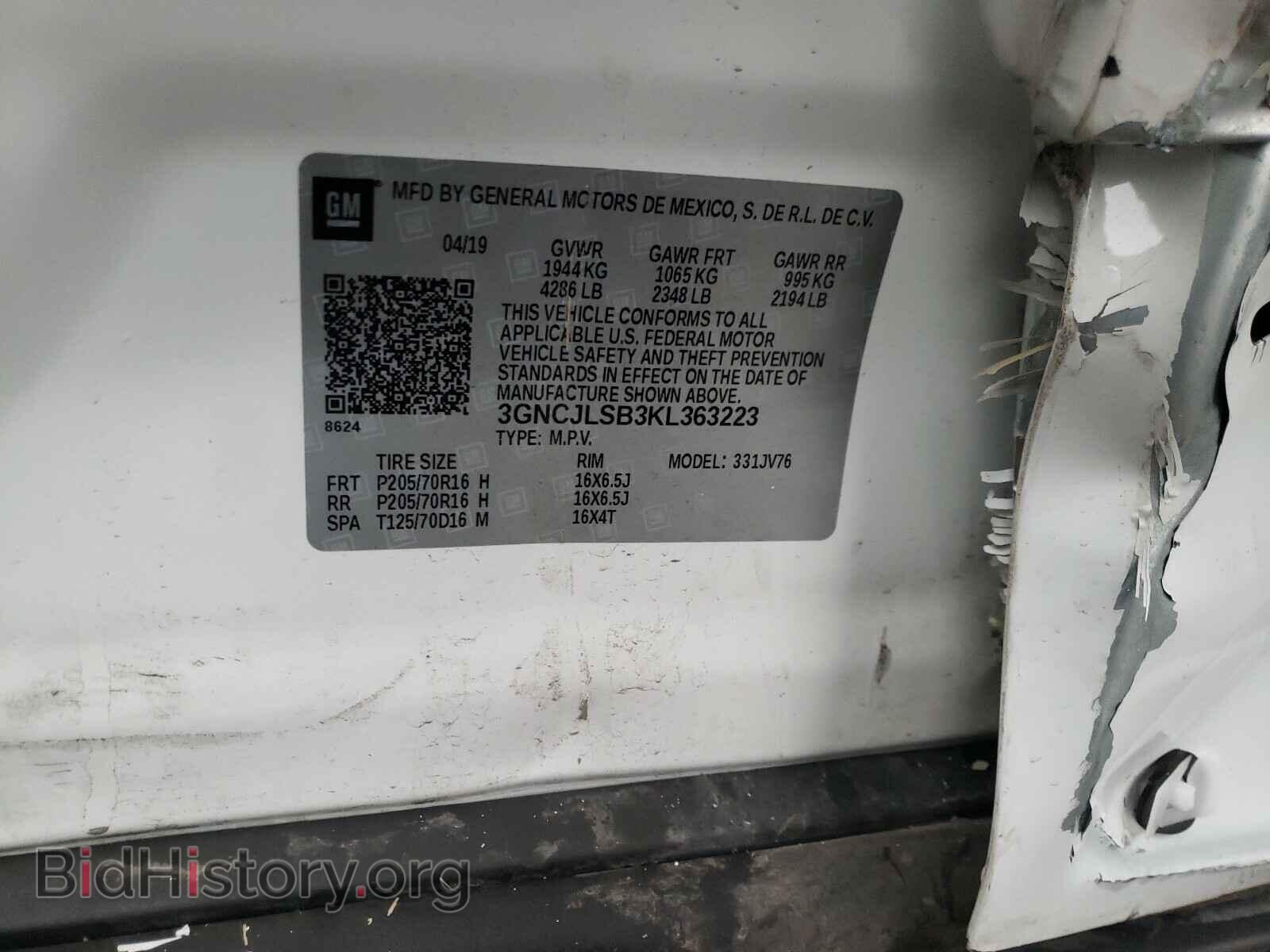 2019 CHEVROLET TRAX - VIN: 3GNCJLSB3KL363223 - Photo 10