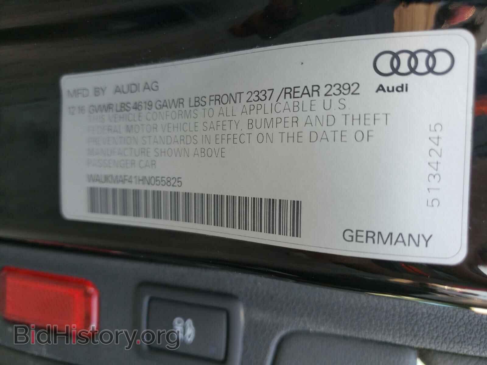 2017 AUDI A4 - VIN: WAUKMAF41HN055825 - Фото 10