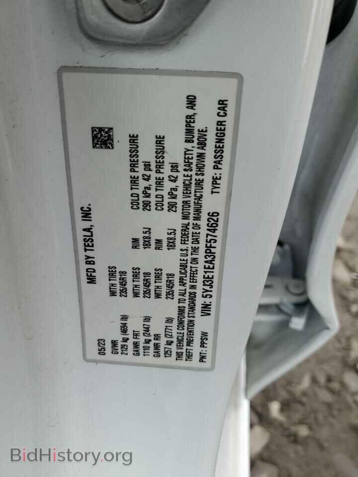 2023 TESLA MODEL 3 - VIN: 5YJ3E1EA3PF574626 - Фото 12