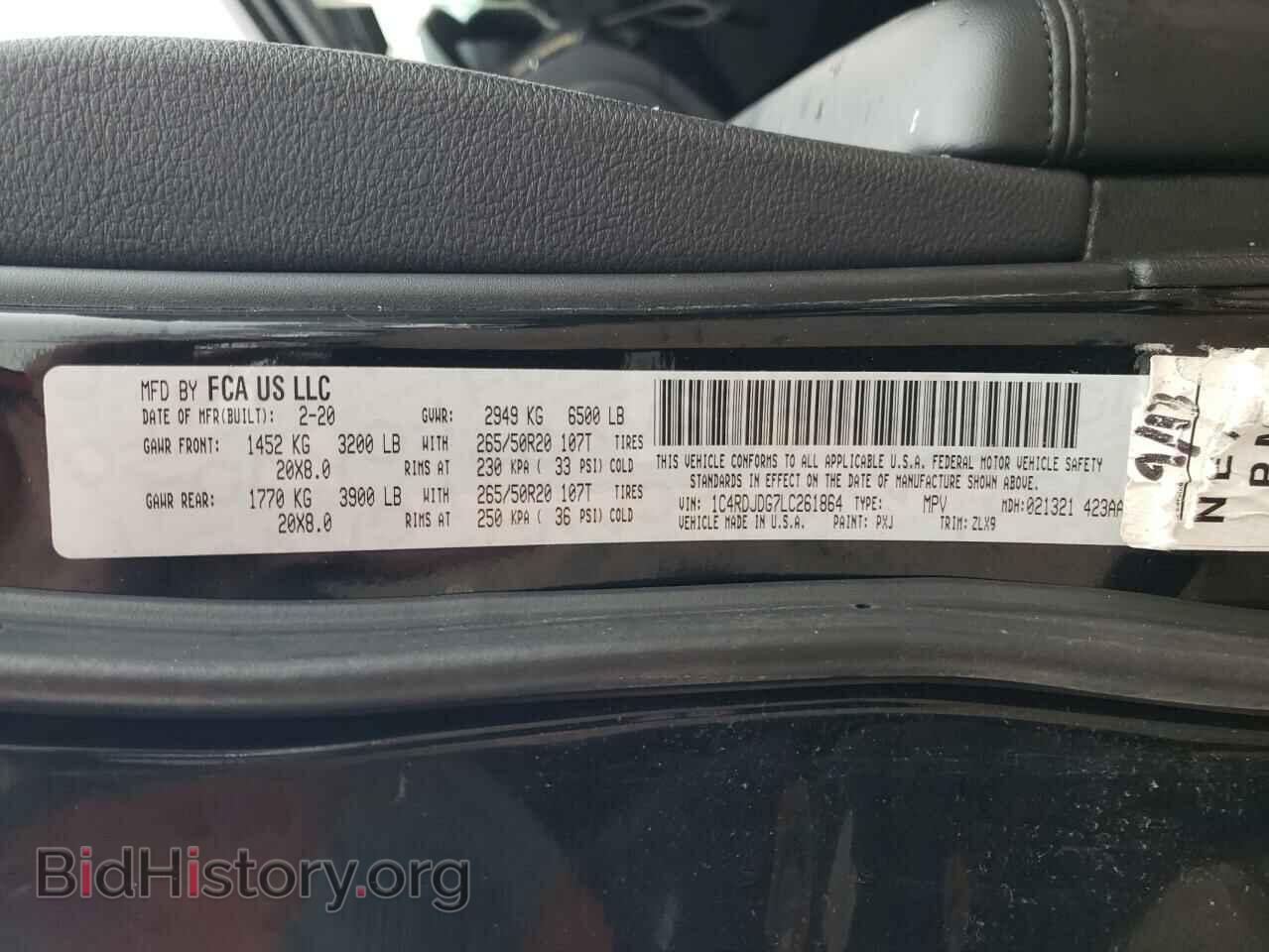 2020 DODGE DURANGO - VIN: 1C4RDJDG7LC261864 - Photo 13