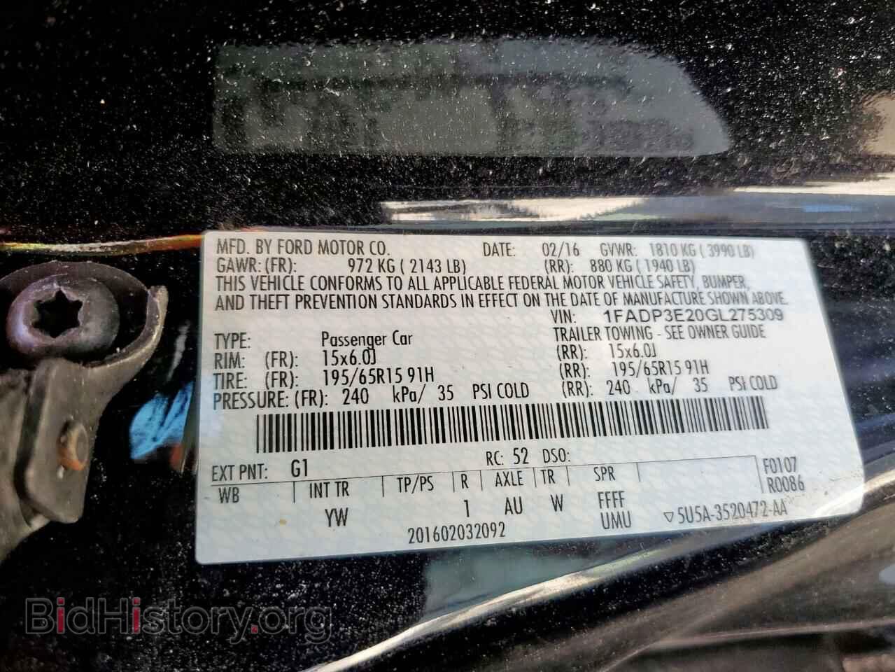 2016 FORD FOCUS - VIN: 1FADP3E20GL275309 - Фото 13