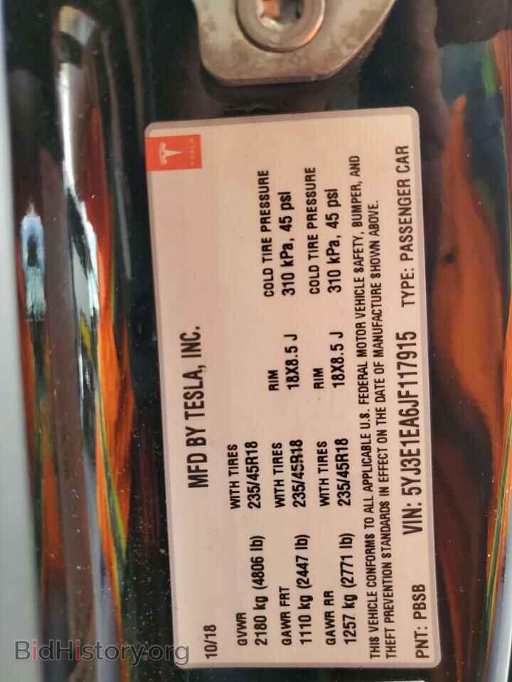 2018 TESLA MODEL 3 - VIN: 5YJ3E1EA6JF117915 - Фото 12