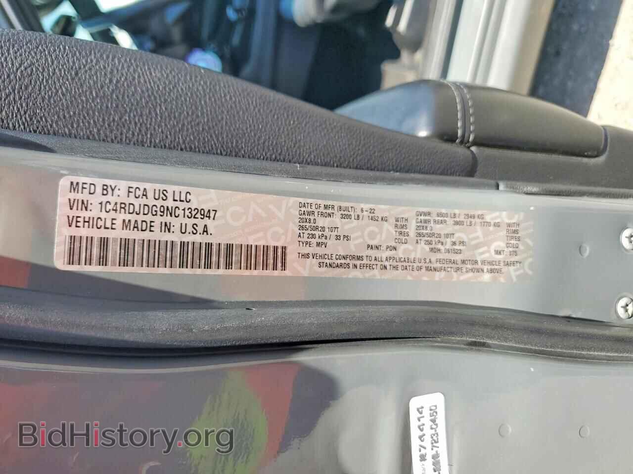 2022 DODGE DURANGO - VIN: 1C4RDJDG9NC132947 - Photo 13