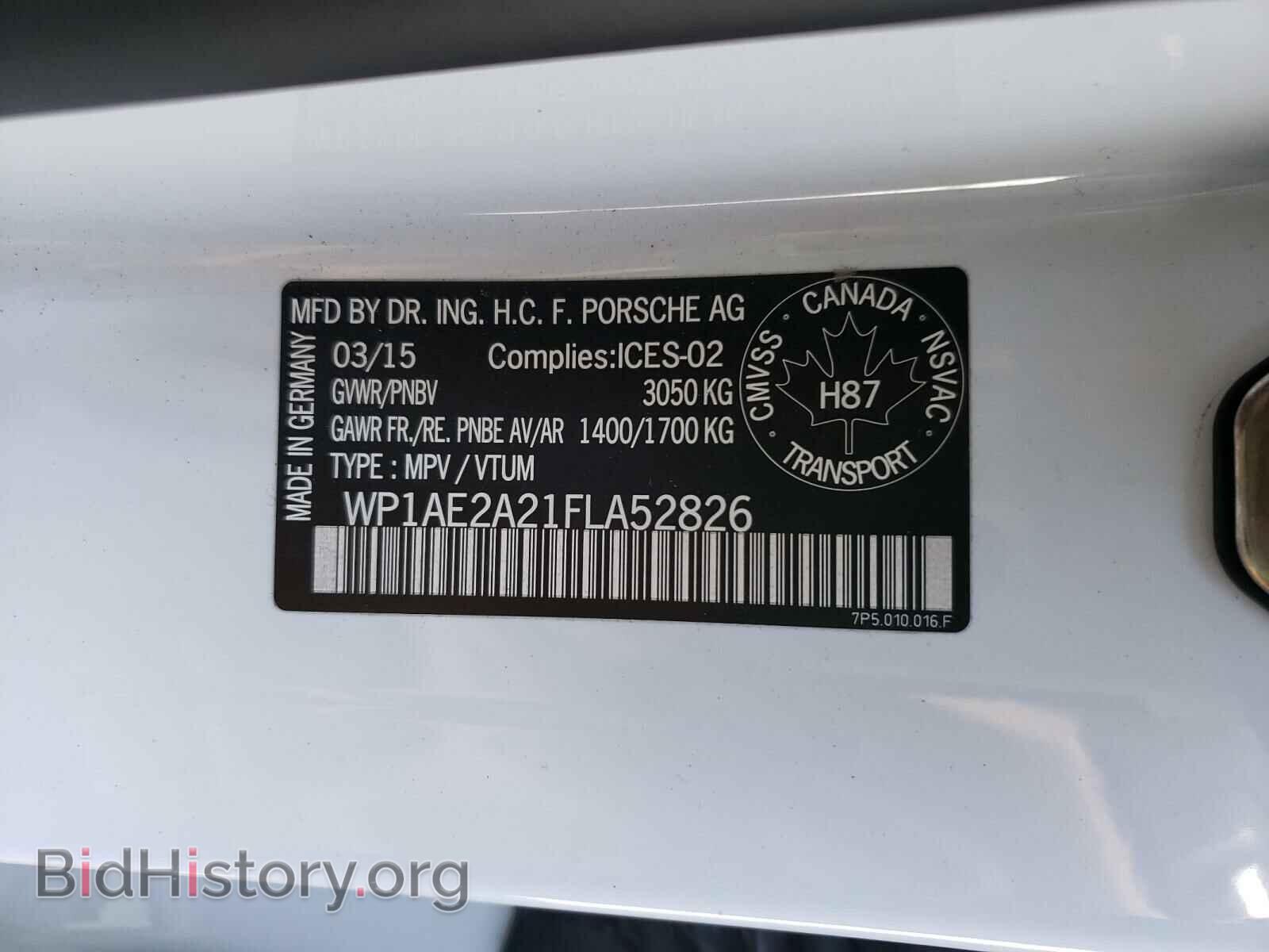 2015 PORSCHE CAYENNE - VIN: WP1AE2A21FLA52826 - Фото 10