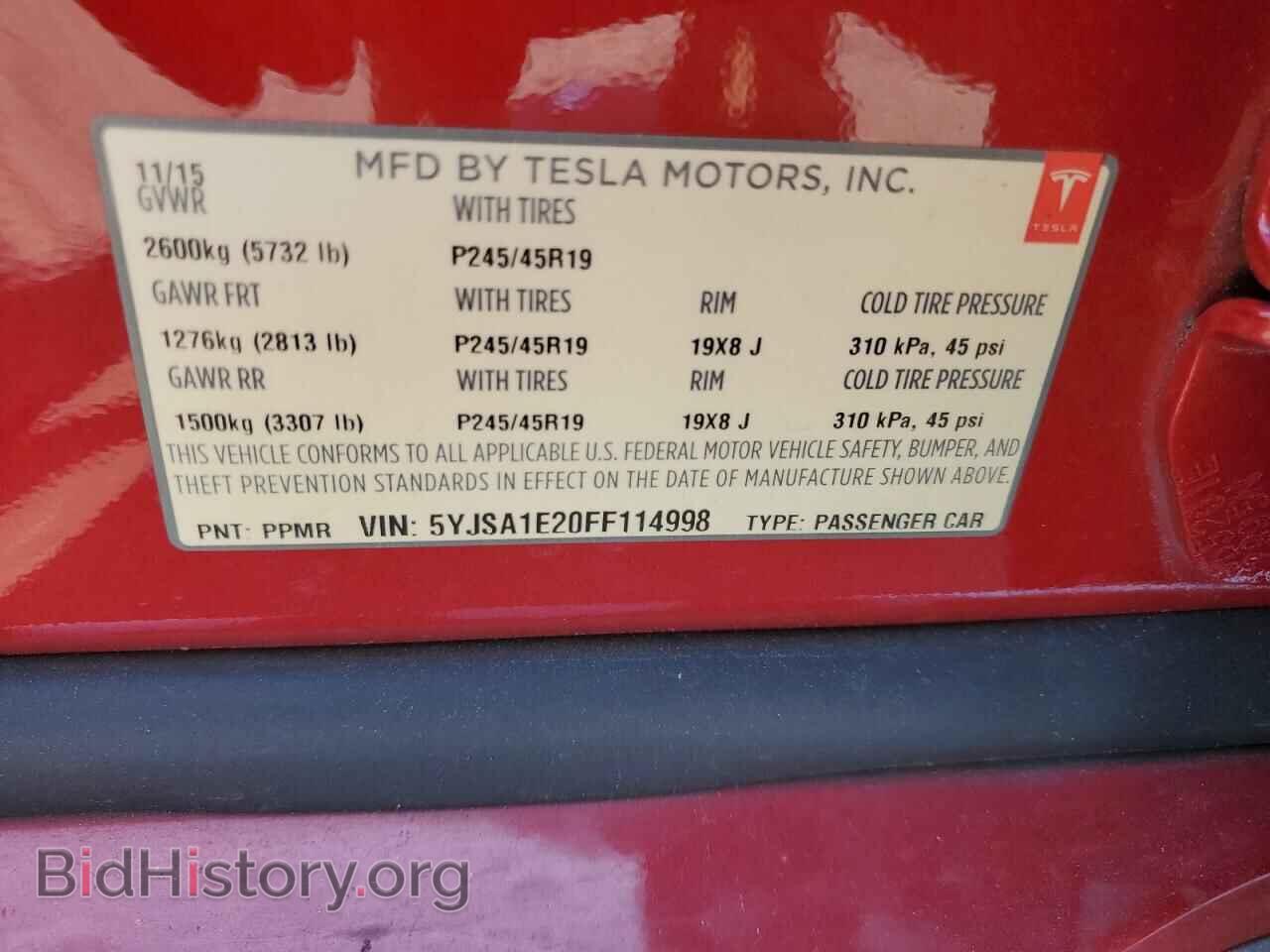 2015 TESLA MODEL S - VIN: 5YJSA1E20FF114998 - Photo 12