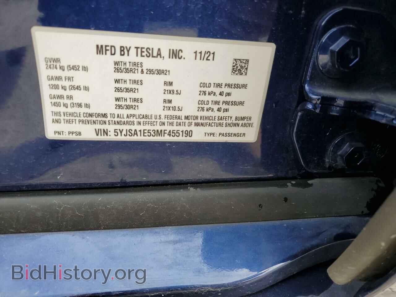 2021 TESLA MODEL S - VIN: 5YJSA1E53MF455190 - Photo 12