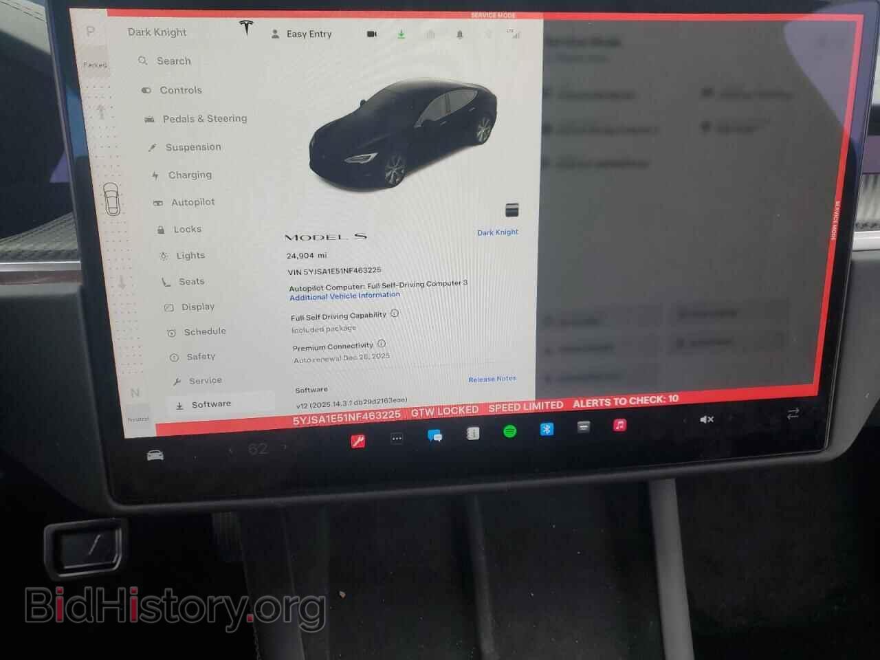 2022 TESLA MODEL S - VIN: 5YJSA1E51NF463225 - Photo 9