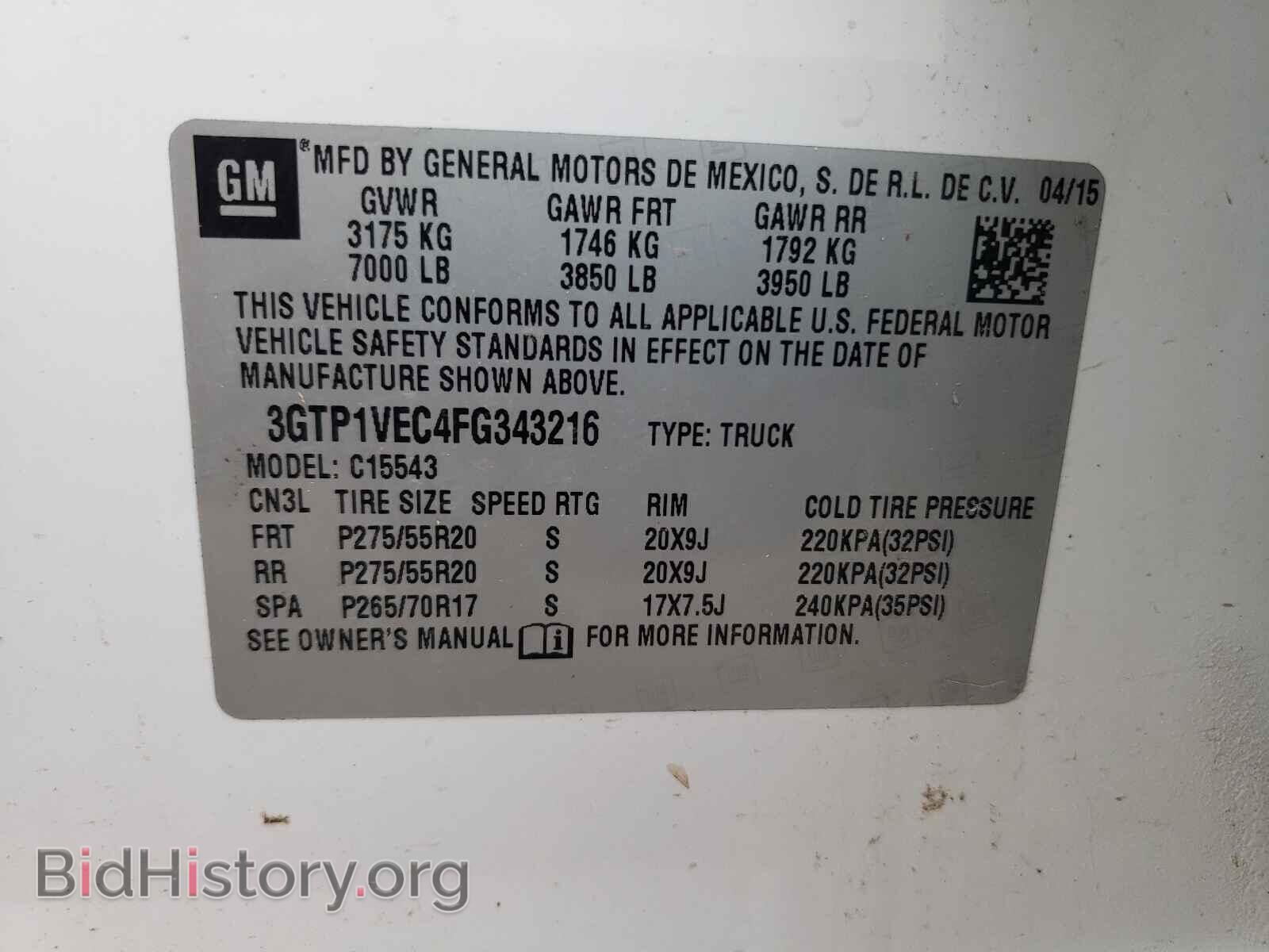 2015 GMC SIERRA - VIN: 3GTP1VEC4FG343216 - Photo 10