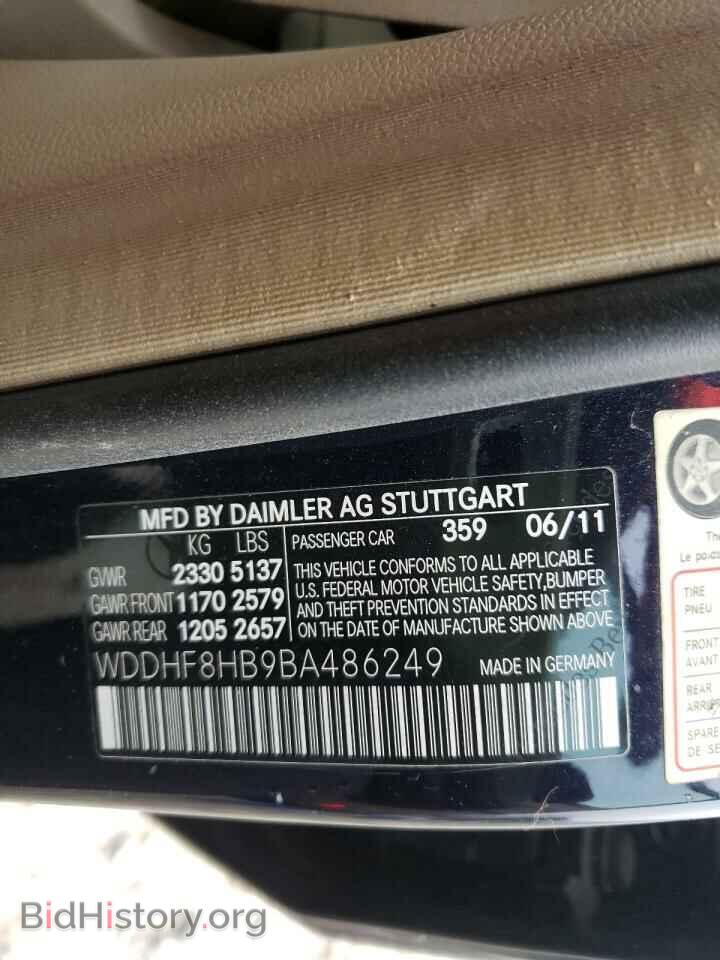 2011 MERCEDES-BENZ E-CLASS - VIN: WDDHF8HB9BA486249 - Фото 10