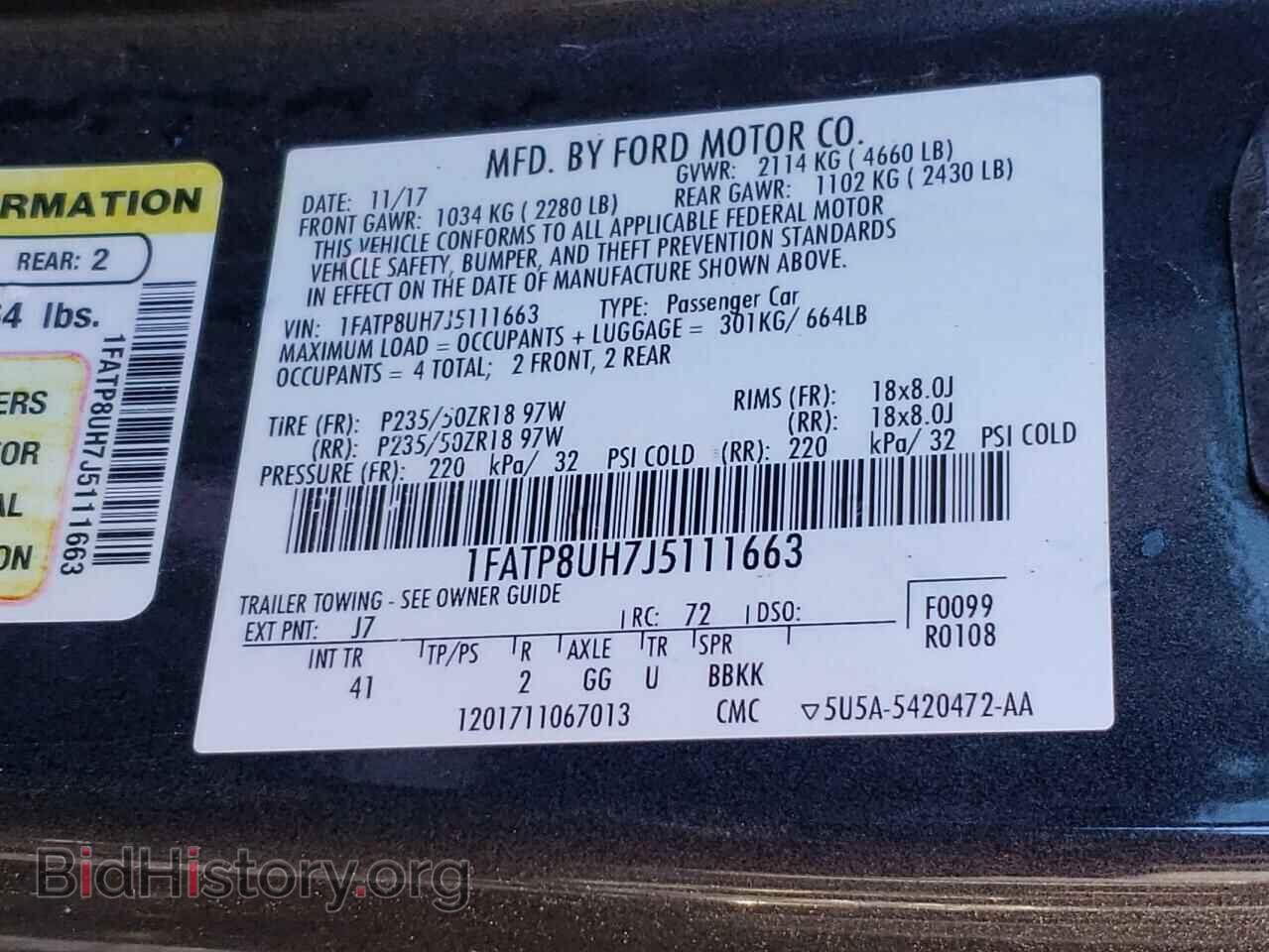 2018 FORD MUSTANG - VIN: 1FATP8UH7J5111663 - Фото 10