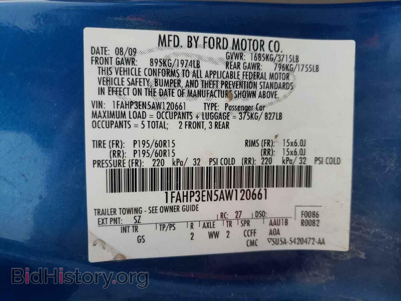 2010 FORD FOCUS - VIN: 1FAHP3EN5AW120661 - Фото 10
