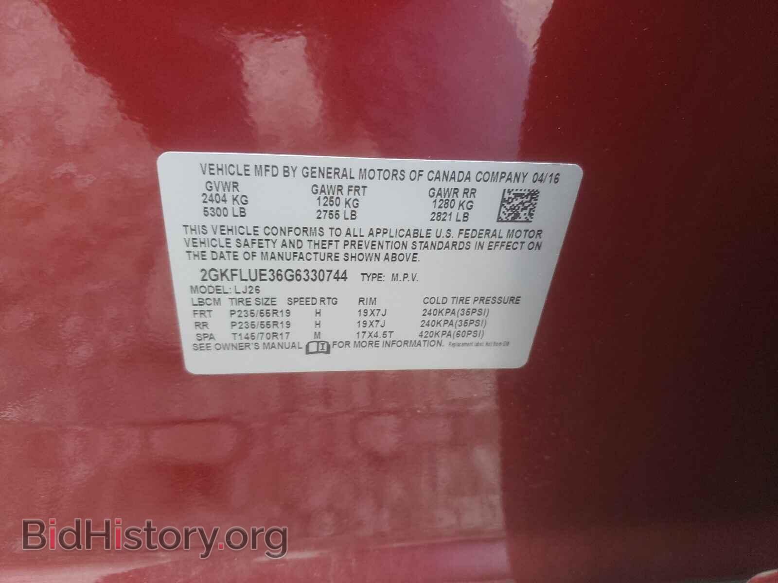 2016 GMC TERRAIN - VIN: 2GKFLUE36G6330744 - Фото 10