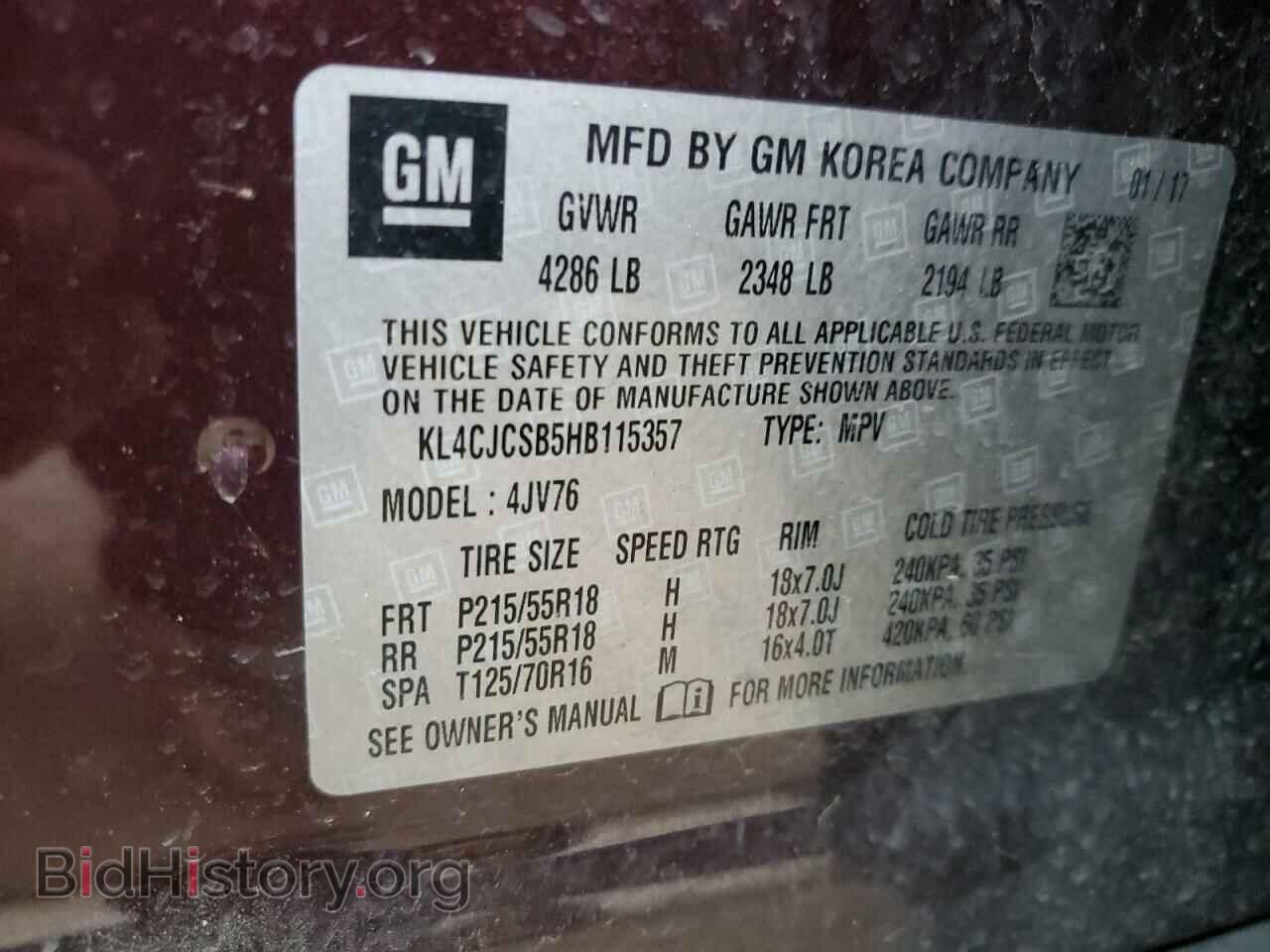 2017 BUICK ENCORE - VIN: KL4CJCSB5HB115357 - Фото 12
