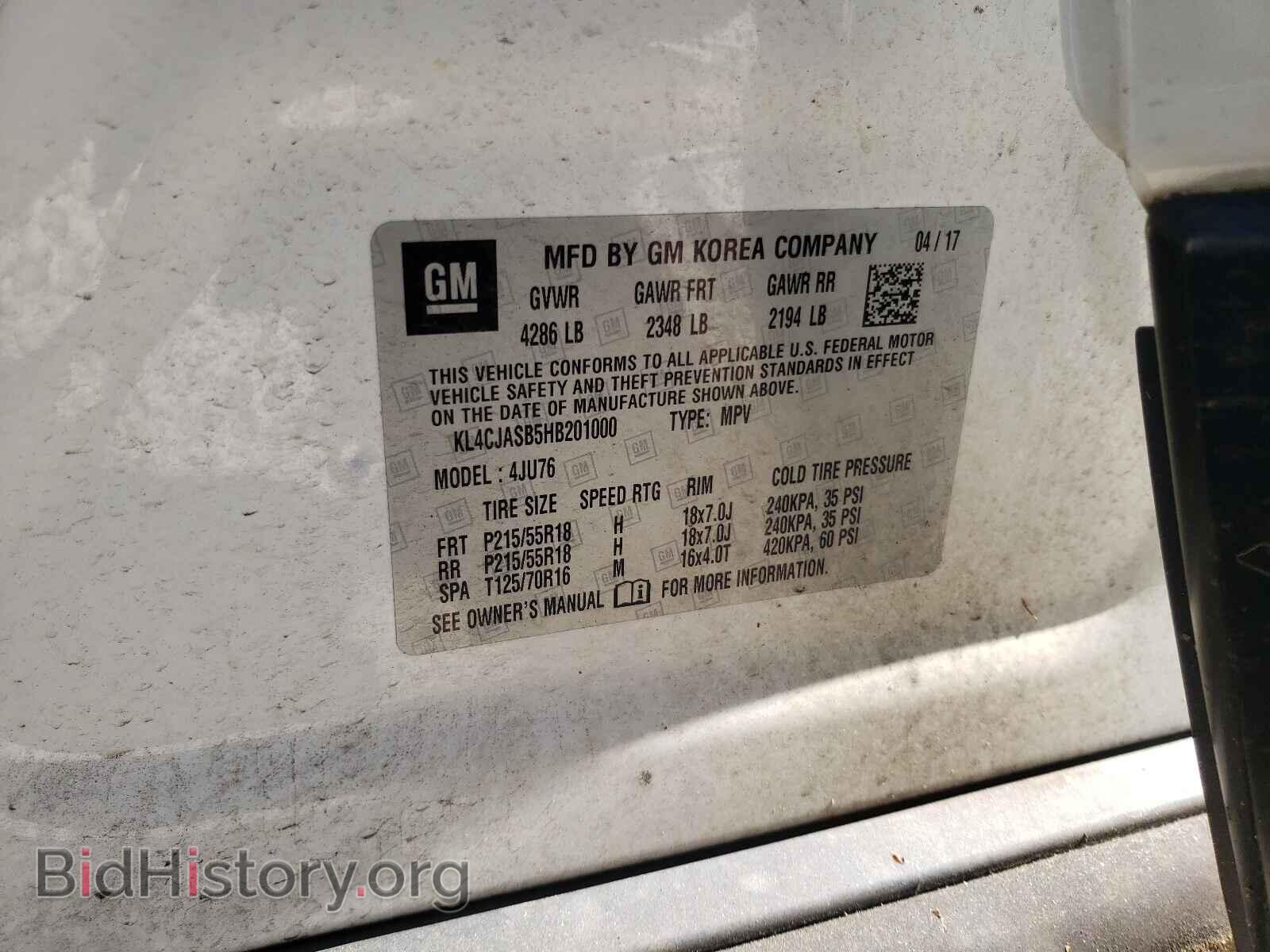 2017 BUICK ENCORE - VIN: KL4CJASB5HB201000 - Photo 10