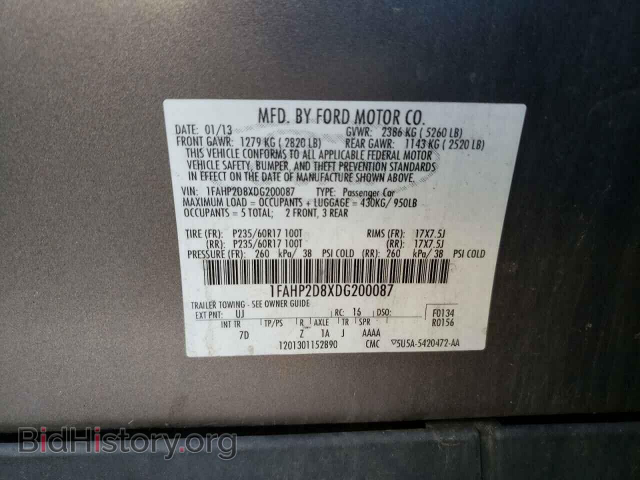 2013 FORD TAURUS - VIN: 1FAHP2D8XDG200087 - Фото 10
