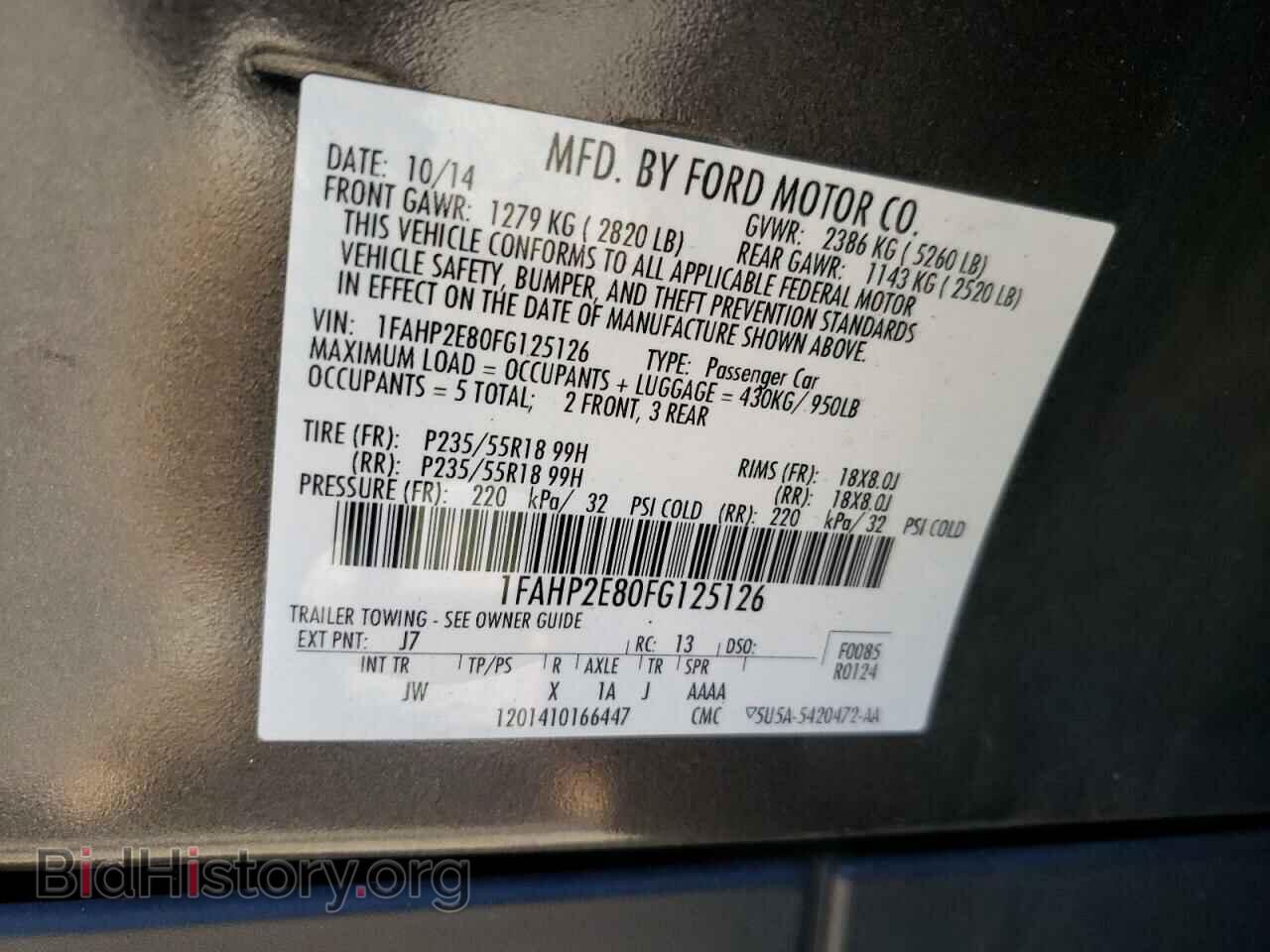 2015 FORD TAURUS - VIN: 1FAHP2E80FG125126 - Photo 10