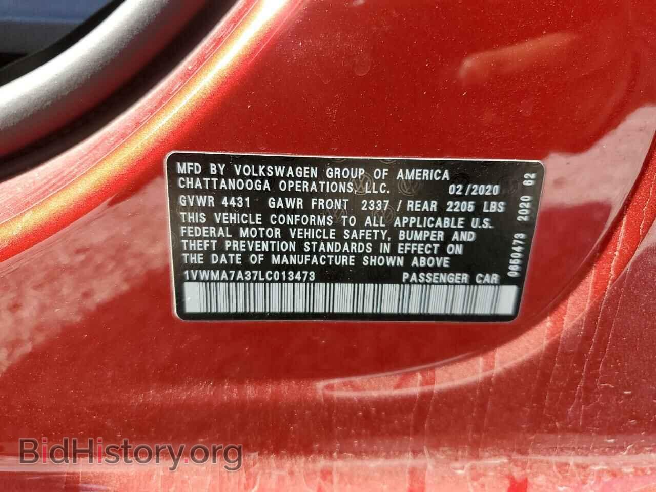 2020 VOLKSWAGEN PASSAT - VIN: 1VWMA7A37LC013473 - Фото 12
