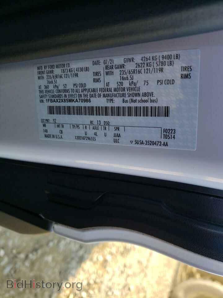 2021 FORD TRANSIT - VIN: 1FBAX2X85MKA70986 - Photo 10