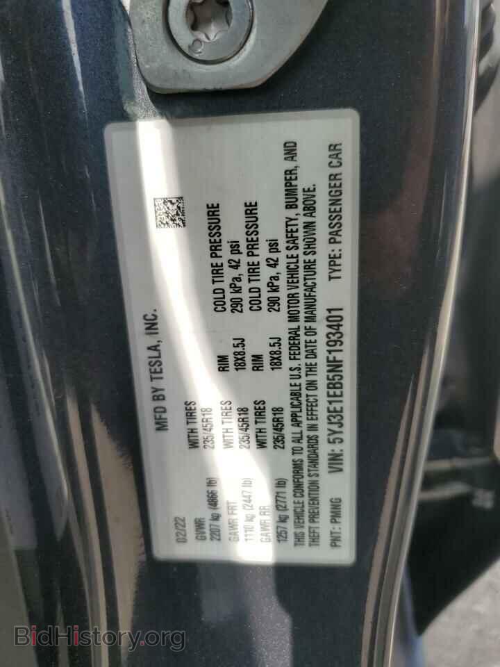 2022 TESLA MODEL 3 - VIN: 5YJ3E1EB5NF193401 - Photo 12