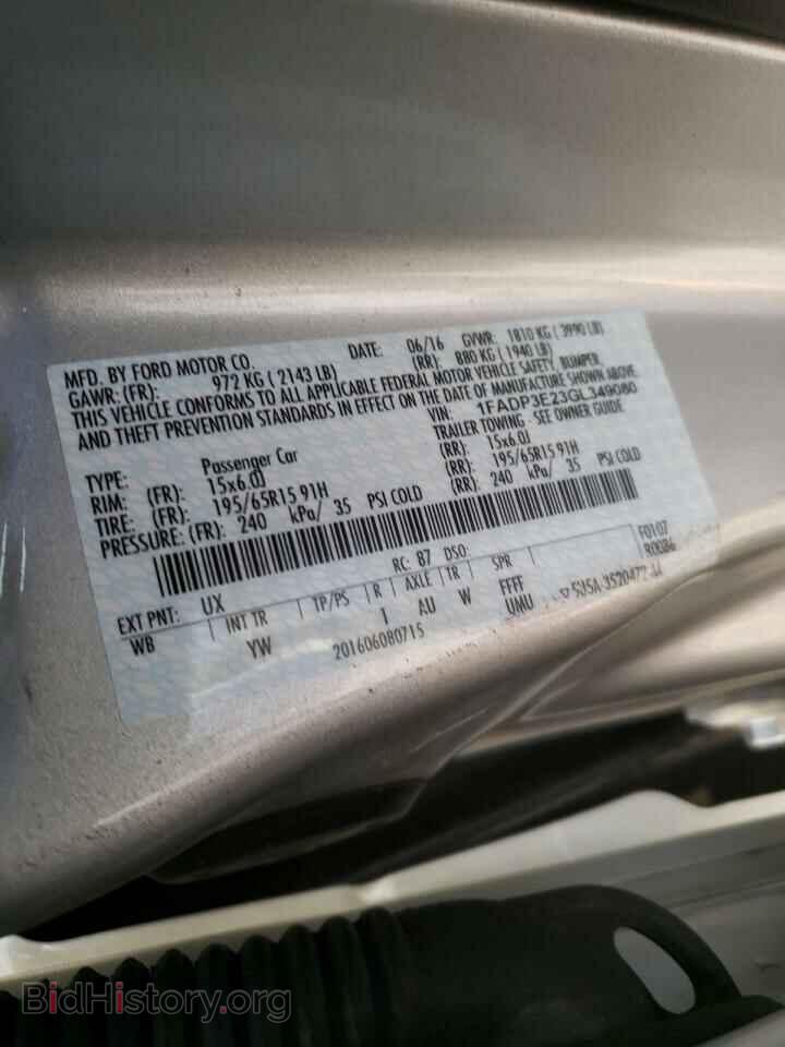 2016 FORD FOCUS - VIN: 1FADP3E23GL349080 - Фото 10