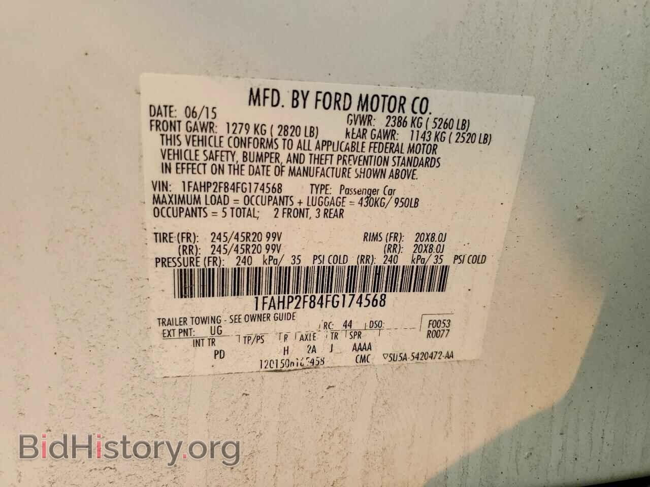 2015 FORD TAURUS - VIN: 1FAHP2F84FG174568 - Фото 12