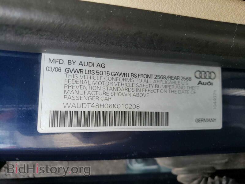 2006 Audi A4 (VIN WAUDT48H06K010208) — фото 10 из 10