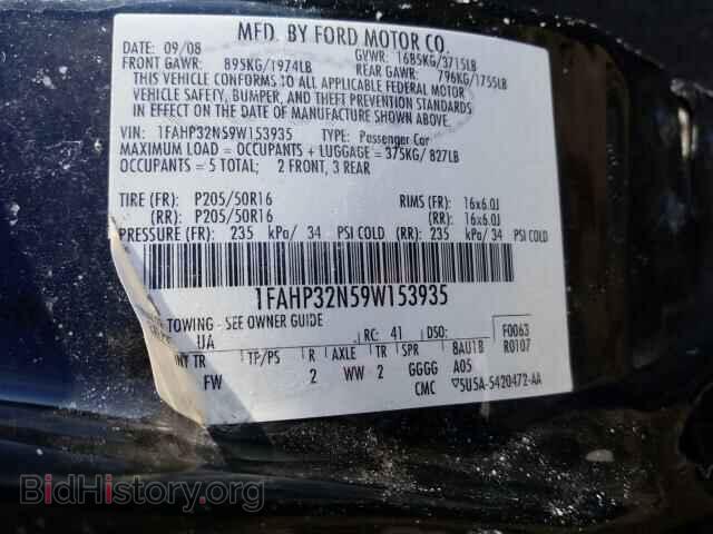 2009 FORD FOCUS - VIN: 1FAHP32N59W153935 - Фото 10