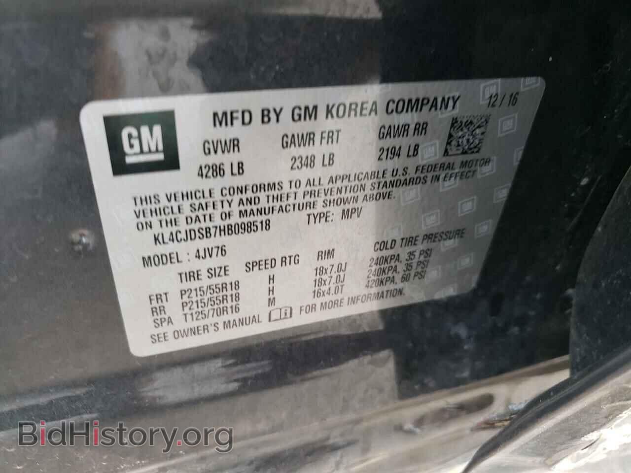 2017 BUICK ENCORE - VIN: KL4CJDSB7HB098518 - Фото 10