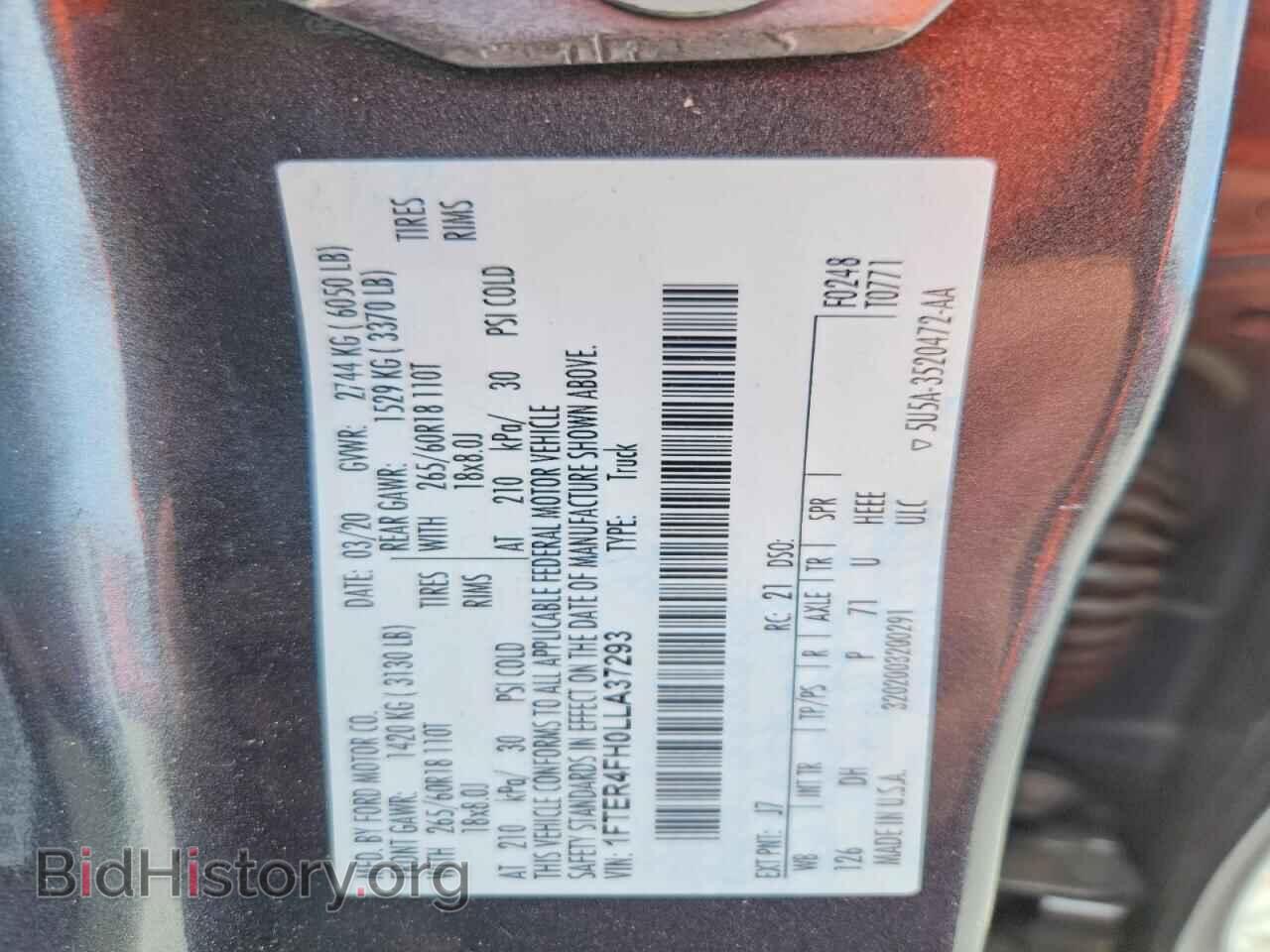 2020 FORD RANGER - VIN: 1FTER4FH0LLA37293 - Фото 12