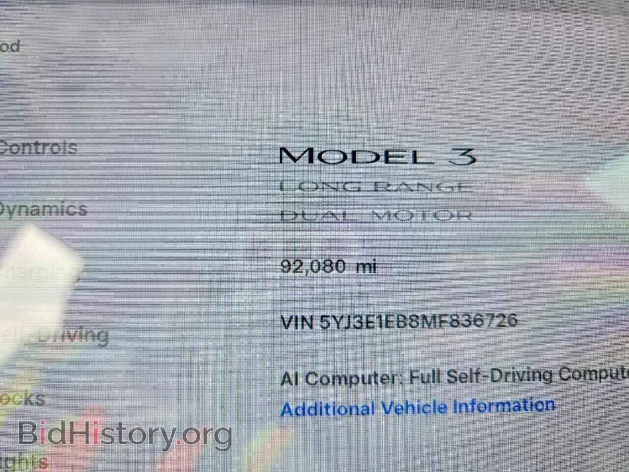 2021 TESLA MODEL 3 - VIN: 5YJ3E1EB8MF836726 - Photo 9