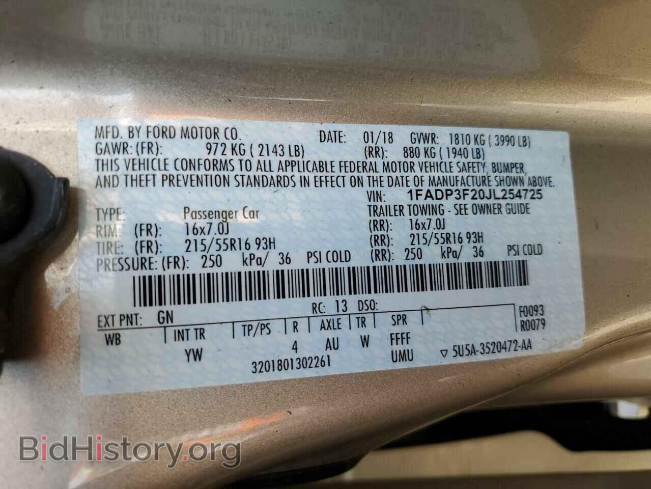 2018 FORD FOCUS - VIN: 1FADP3F20JL254725 - Фото 12